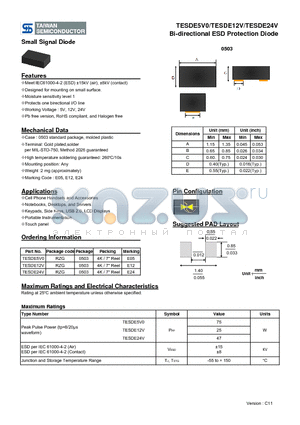 TESDE24V datasheet - Bi-directional ESD Protection Diode