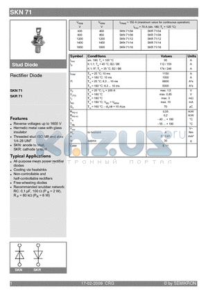 SKR71 datasheet - Rectifier Diode