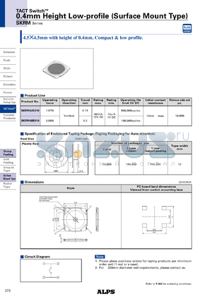 SKRMABE010 datasheet - 0.4mm Height Low-profile (Surface Mount Type)