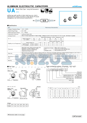 UUA1V471MCL datasheet - ALUMINUM ELECTROLYTIC CAPACITORS