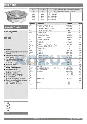 SKT1000-22EL2 datasheet - Line Thyristor