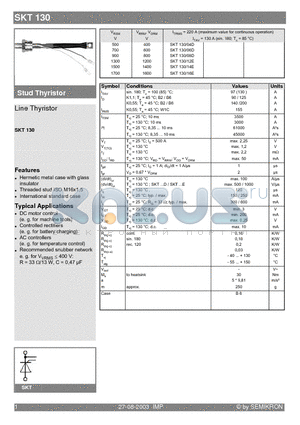SKT130 datasheet - Line Thyristor