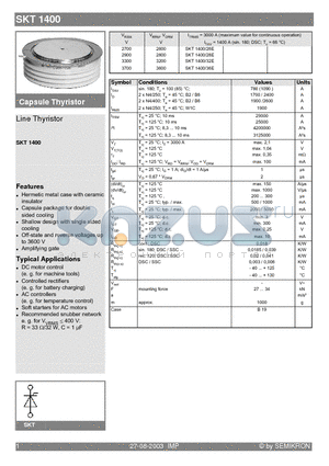 SKT1400/28E datasheet - Line Thyristor