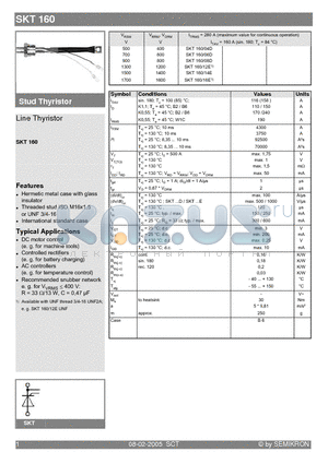 SKT160/14E datasheet - Line Thyristor