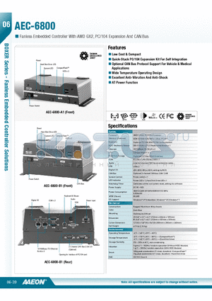 TF-AEC-6800-B2 datasheet - Low Cost & Compact