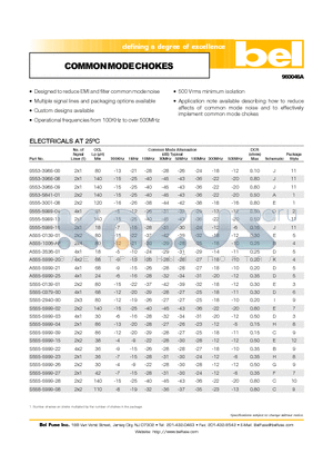 S555-5999-02 datasheet - COMMON MODE CHOKES
