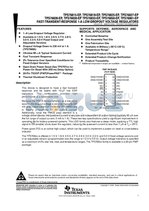 TPS76818-EP datasheet - FAST-TRANSIENT-RESPONSE 1-A LOW-DROPOUT VOLTAGE REGULATORS