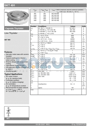 SKT491/16E datasheet - Line Thyristor