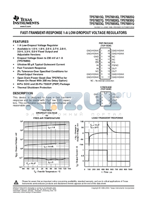 TPS76818QPWPR datasheet - FAST-TRANSIENT-RESPONSE 1-A LOW-DROPOUT VOLTAGE REGULATORS