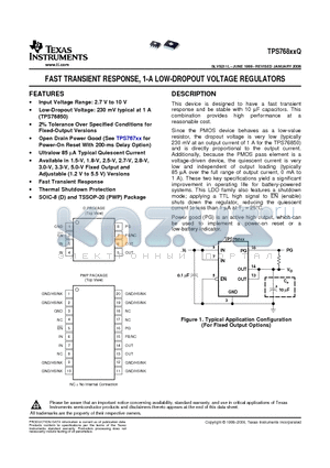 TPS76825QPWP datasheet - FAST TRANSIENT RESPONSE, 1-A LOW-DROPOUT VOLTAGE REGULATORS