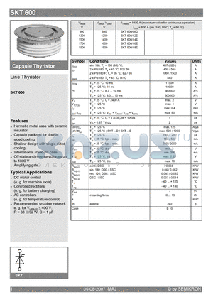SKT600/12E datasheet - Line Thyristor