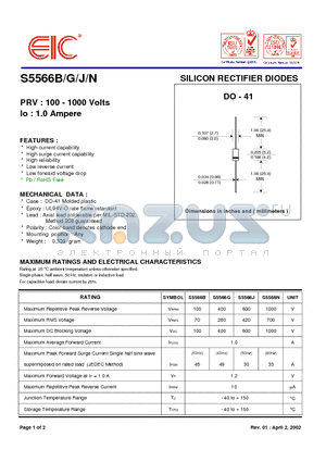 S5566J datasheet - SILICON RECTIFIER DIODES