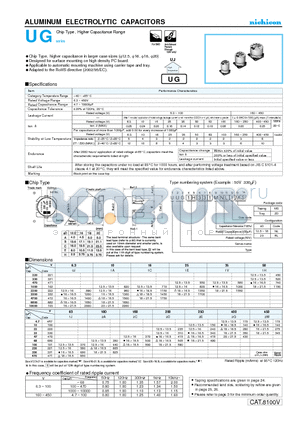 UUG1H222MNL datasheet - ALUMINUM ELECTROLYTIC CAPACITORS