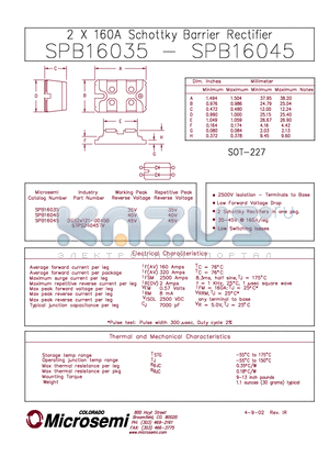 STPS24045TV datasheet - 2 X 160A SCHOTTKY BARRIER RECTIFIER