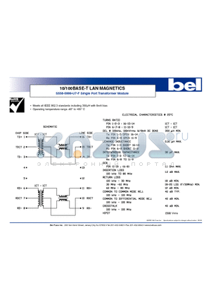 S558-5999-U7-F datasheet - 10/100BASE-T LAN MAGNETICS