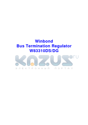 W83310DG datasheet - Bus Termination Regulator
