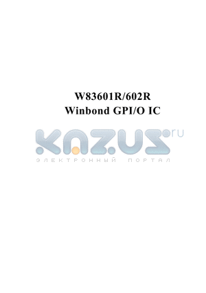 W83602R datasheet - WINBOND GPI/O IC