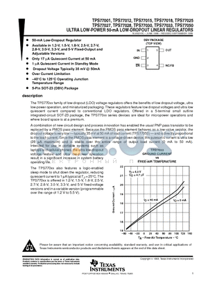 TPS77012DBV datasheet - ULTRA LOW-POWER 50-mA LOW-DROPOUT LINEAR REGULATORS