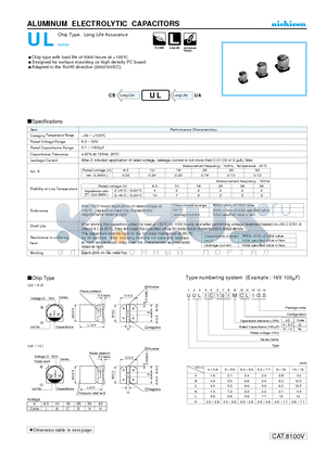 UUL1A470MCL datasheet - ALUMINUM ELECTROLYTIC CAPACITORS