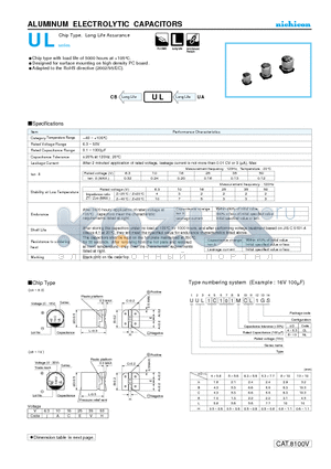 UUL1V470MCL datasheet - ALUMINUM ELECTROLYTIC CAPACITORS