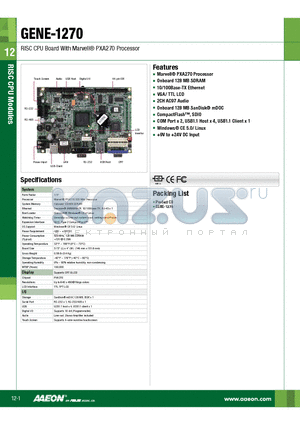 TF-GENE-1270-B10 datasheet - Marvell^ PXA270 Processor