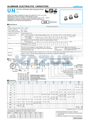 UUN1A102MRL datasheet - ALUMINUM ELECTROLYTIC CAPACITORS