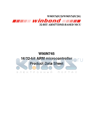 W90N745CDG datasheet - 16/32-bit ARM microcontroller