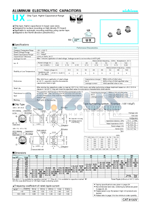 UUX1H102MCL datasheet - ALUMINUM ELECTROLYTIC CAPACITORS