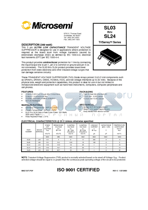 SL03 datasheet - TVSarray  Series