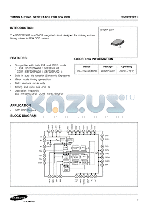 S5C7212X01-E0R0 datasheet - TIMING & SYNC. GENERATOR FOR B/W CCD