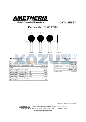 SL0312101 datasheet - 3111 N. Deer Run Road #4 Carson City, NV 89701