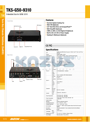 TF-TKS-G50-9310-002-DT datasheet - Embedded Box for GENE-9310
