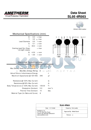 SL054R003_12 datasheet - Max Steady State Current upto 65`c: 3.00 A
