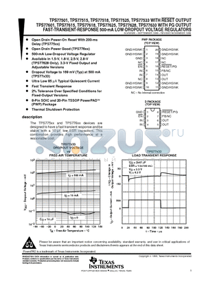 TPS77633PWP datasheet - FAST-TRANSIENT-RESPONSE 500-mA LOW-DROPOUT VOLTAGE REGULATORS