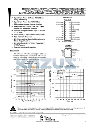 TPS77701 datasheet - FAST-TRANSIENT-RESPONSE 750-mA LOW-DROPOUT VOLTAGE REGULATORS