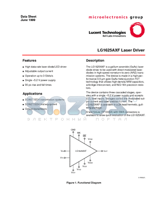 TF1006A datasheet - LG1625AXF Laser Driver