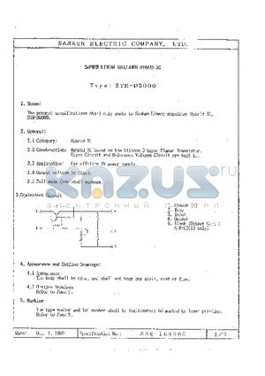 STR-D3012 datasheet - SANKEN ELECTRIC COMPANY, LTD.