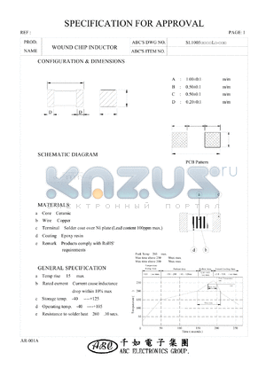 SL100527NJL datasheet - WOUND CHIP INDUCTOR