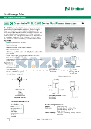 SL1021B350 datasheet - Gas Discharge Tubes