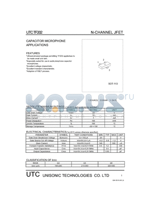 TF202 datasheet - N-CHANNEL JFET