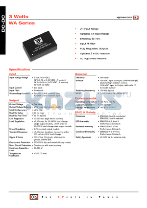 WA200 datasheet - DC-DC Power Supplies