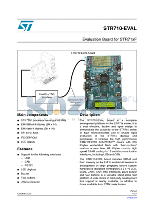 STR710-EVAL datasheet - Evaluation Board for STR71xF