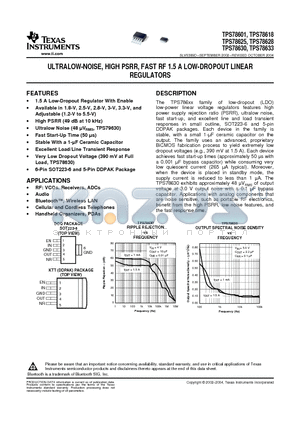 TPS78625 datasheet - ULTRALOW-NOISE, HIGH PSRR, FAST RF 1.5 A LOW-DROPOUT LINEAR REGULATORS