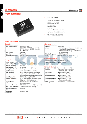 WA400 datasheet - DC-DC Power Supplies