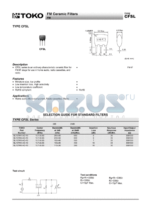 SL107M3-AO-10 datasheet - FM Ceramic Filters