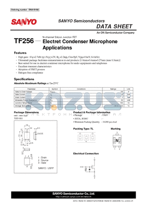 TF256 datasheet - Electret Condenser Microphone Applications