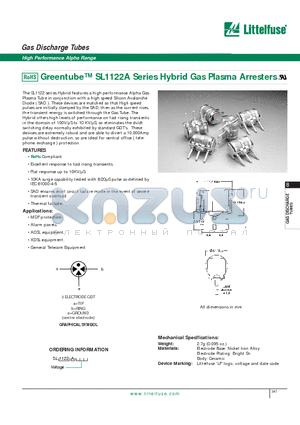 SL1122A250 datasheet - Gas Discharge Tubes - High Performance Alpha Range