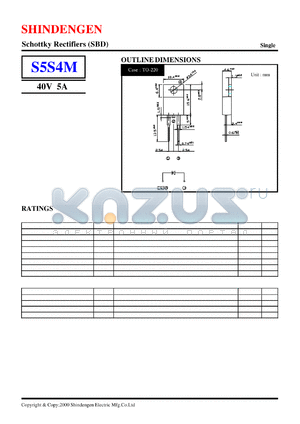 S5S4M datasheet - Schottky Rectifiers (SBD) (40V 5A)