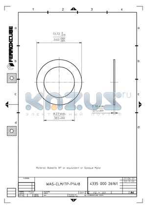WAS-CLM-TP-P14-8 datasheet - MATERIAL: BAKELITE XP OR EQUIVALENT OR OPAQUE MYLAR