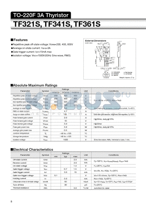 TF341S datasheet - TO-220F 3A Thyristor